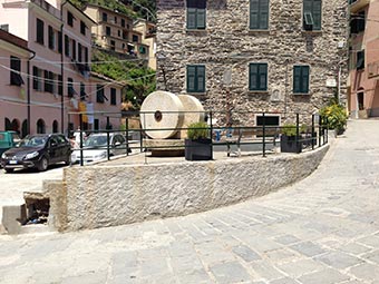 Area behind the station in Vernazza (2 years after the flood), Italy